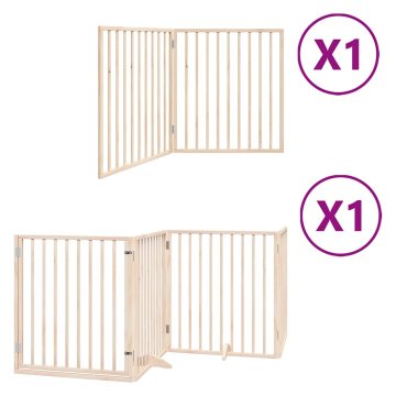 Vidaxl Ograda za pse z vrati zložljiva 6 panelov 480 cm topolovina