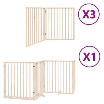 Vidaxl Ograda za pse z vrati zložljiva 10 panelov 800 cm topolovina