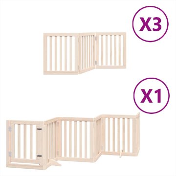 Vidaxl Ograda za pse z vrati zložljiva 15 panelov 750 cm topolovina