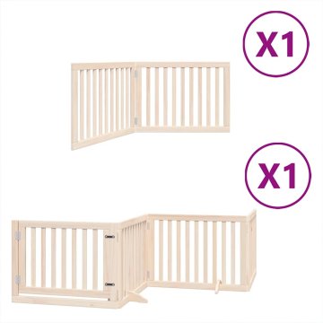 Vidaxl Ograda za pse z vrati zložljiva 6 panelov 480 cm topolovina