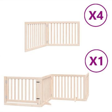 Vidaxl Ograda za pse z vrati zložljiva 12 panelov 960 cm topolovina
