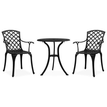 Vidaxl Bistro garnitura 3-delna liti aluminij