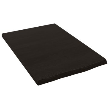 Vidaxl Stenska polica temno rjava 40x60x2 cm trdna hrastovina