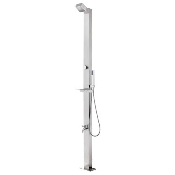 Vidaxl Vrtni tuš 220 cm nerjaveče jeklo