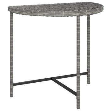 Vidaxl Vrtna mizica siva 80x50x75 cm poli ratan