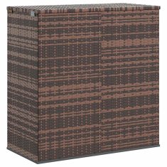 Vidaxl Vrtna škatla za blazine PE ratan 100x49x103,5 cm rjava