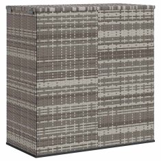 Vidaxl Vrtna škatla za blazine PE ratan 100x49x103,5 cm siva