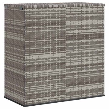 Vidaxl Vrtna škatla za blazine PE ratan 100x49x103,5 cm siva