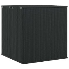 Vidaxl Vrtna škatla za blazine PE ratan 100x97,5x104 cm črna