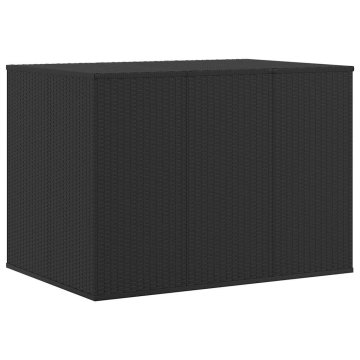 Vidaxl Vrtna škatla za blazine PE ratan 145x100x103 cm črna