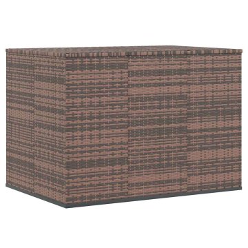 Vidaxl Vrtna škatla za blazine PE ratan 145x100x103 cm rjava