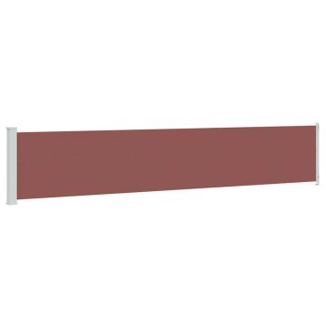Vidaxl Zložljiva stranska tenda za teraso 117x614 cm rjava