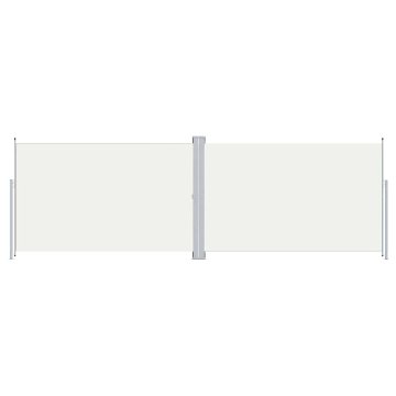 Vidaxl Zložljiva stranska tenda krem 200x600 cm