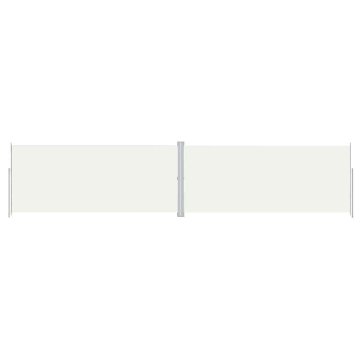 Vidaxl Zložljiva stranska tenda krem 220x1000 cm