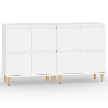 Vidaxl Komoda 2 kosa bela 60x35x70 cm inženirski les