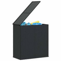 Vidaxl Vrtna škatla za blazine PE ratan 100x49x103,5 cm črna