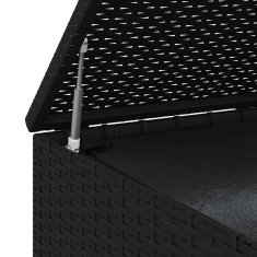 Vidaxl Vrtna škatla za blazine PE ratan 100x49x103,5 cm črna