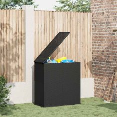 Vidaxl Vrtna škatla za blazine PE ratan 100x49x103,5 cm črna