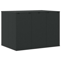 Vidaxl Vrtna škatla za blazine PE ratan 145x100x103 cm črna