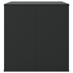 Vidaxl Vrtna škatla za blazine PE ratan 145x100x103 cm črna