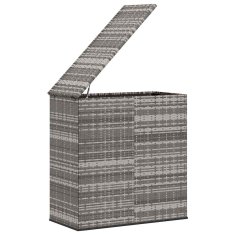 Vidaxl Vrtna škatla za blazine PE ratan 100x49x103,5 cm siva