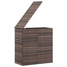 Vidaxl Vrtna škatla za blazine PE ratan 100x49x103,5 cm rjava