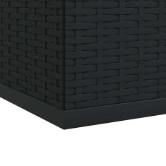 Vidaxl Vrtna škatla za blazine PE ratan 100x97,5x104 cm črna