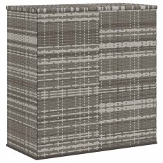 Vidaxl Vrtna škatla za blazine PE ratan 100x49x103,5 cm siva