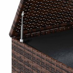 Vidaxl Vrtna škatla za blazine PE ratan 100x49x103,5 cm rjava