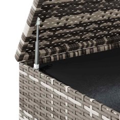 Vidaxl Vrtna škatla za blazine PE ratan 100x49x103,5 cm siva