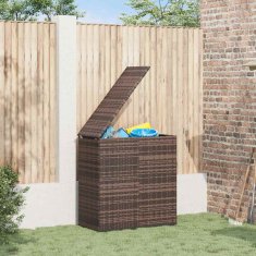 Vidaxl Vrtna škatla za blazine PE ratan 100x49x103,5 cm rjava