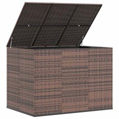 Vidaxl Vrtna škatla za blazine PE ratan 145x100x103 cm rjava