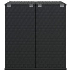 Vidaxl Vrtna škatla za blazine PE ratan 100x97,5x104 cm črna