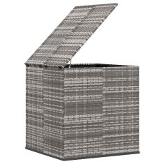 Vidaxl Vrtna škatla za blazine PE ratan 100x97,5x104 cm siva