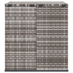 Vidaxl Vrtna škatla za blazine PE ratan 100x97,5x104 cm siva