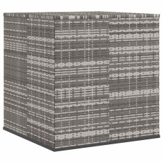 Vidaxl Vrtna škatla za blazine PE ratan 100x97,5x104 cm siva