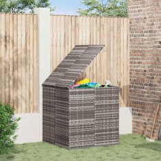Vidaxl Vrtna škatla za blazine PE ratan 100x97,5x104 cm siva