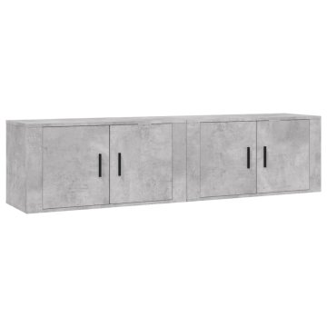 Vidaxl Stenska TV omarica 2 kosa betonsko siva 80x34,5x40 cm