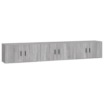 Vidaxl Stenska TV omarica 3 kosi siva sonoma 80x34,5x40 cm