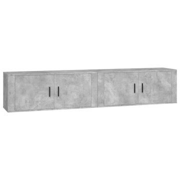 Vidaxl Stenska TV omarica 2 kosa betonsko siva 100x34,5x40 cm