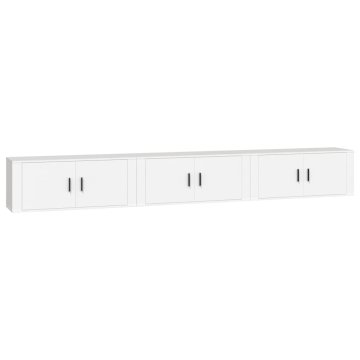 Vidaxl Stenska TV omarica 3 kosi bela 100x34,5x40 cm