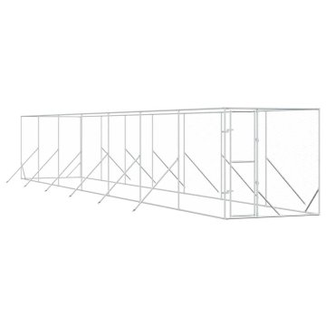 Vidaxl Zunanji pasji boks srebrn 2x14x2 m pocinkano jeklo