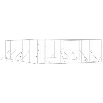 Vidaxl Zunanji pasji boks srebrn 6x10x2 m pocinkano jeklo