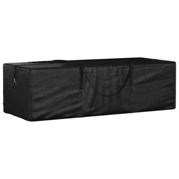 Vidaxl Torba za shranjevanje vrtnih blazin črna 135x40x55cm polietilen