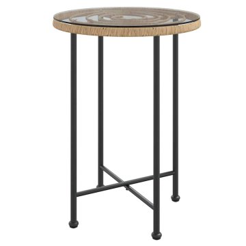Vidaxl Jedilna miza Ø55 cm kaljeno steklo in jeklo