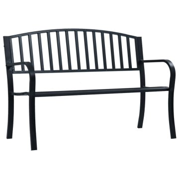 Vidaxl Vrtna klop črna 120 cm jeklo