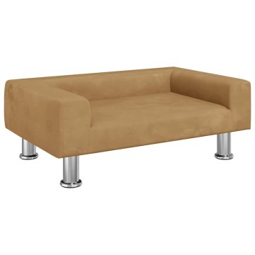 Vidaxl Otroški kavč rjav 70x45x26,5 cm žamet