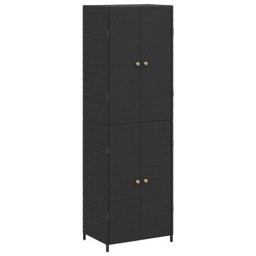 Vidaxl Vrtna omara za shranjevanje 59x40x180 cm poli ratan