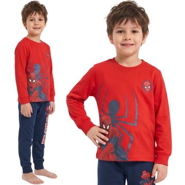 MARVEL COMICS MARVEL Spider-Man BOMBAŽNA fantovska pižama, DVODELNA pižama z dolgimi rokavi, DOLGE hlače OEKO-TEX