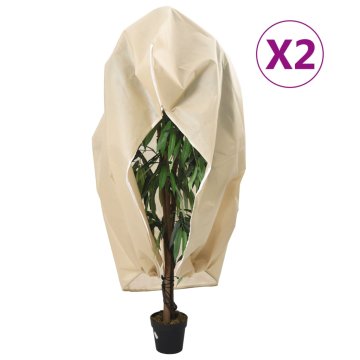 Vidaxl Koprena za rastline iz flisa z zadrgo 2 kosa 70 g/m² 3,93x3 m